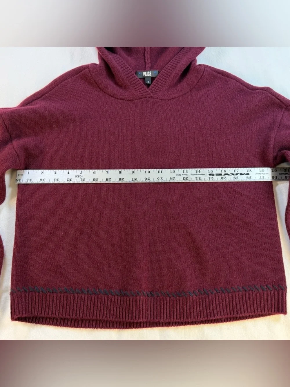 PAIGE Cashmere Hooded Sweater in Cherry Wine size Small